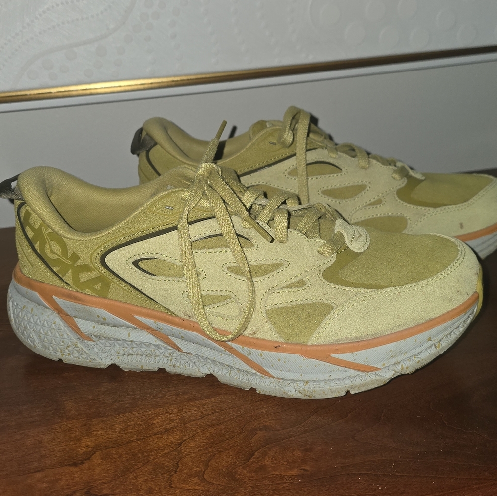 Hoka Yellow and Orange Accent Sneakers